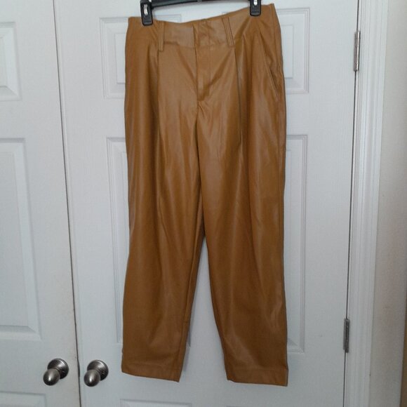 A New Day Women's Tan Mid-Rise Velvet Velour Pants with 4 pockets - Picture 1 of 7